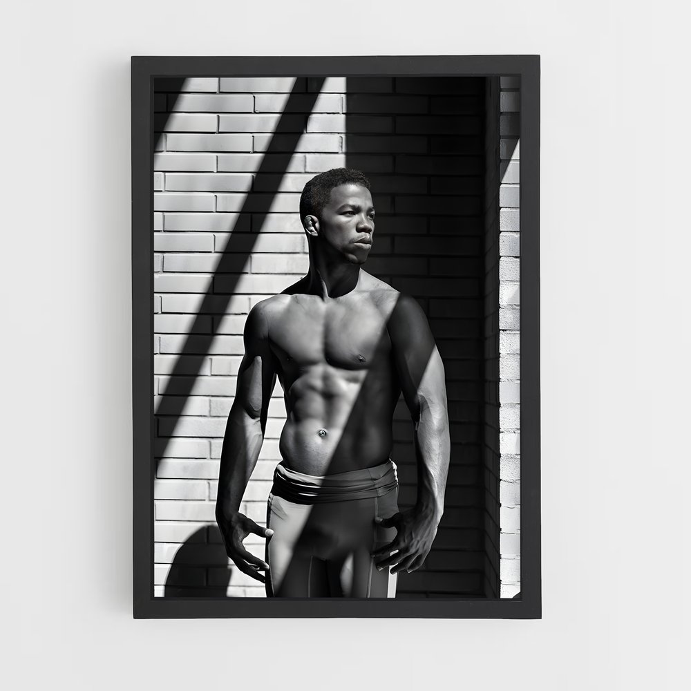 Poster L'Énigme en Noir et Blanc – affiche Lutte (vue 2)
